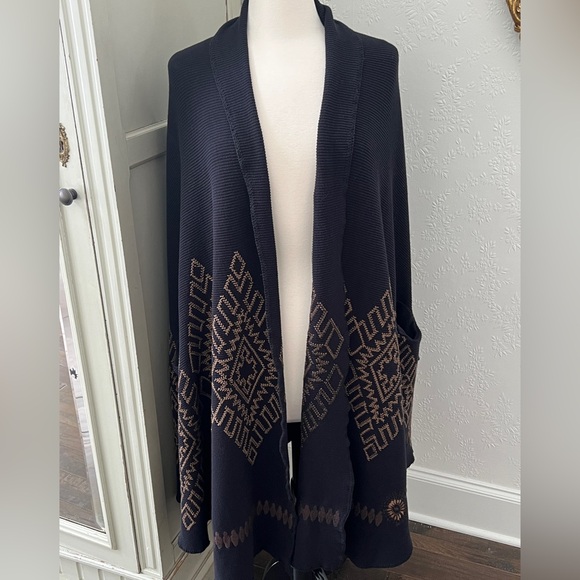 Biya Sweaters - BIYA by JOHNNY WAS Black and Brown Knit Cardigan